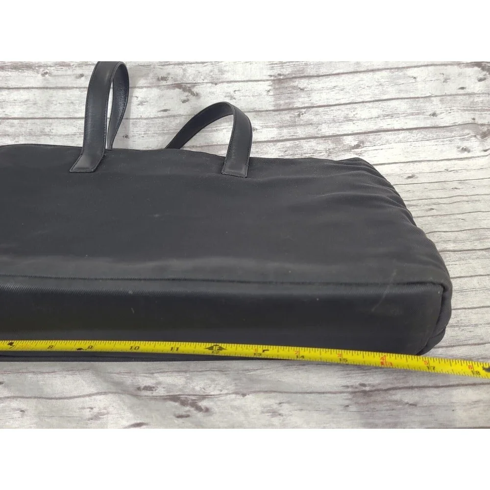 Coach New York Mercer 5117 Black Twill & Leather Trim Padded Laptop Bag Tote